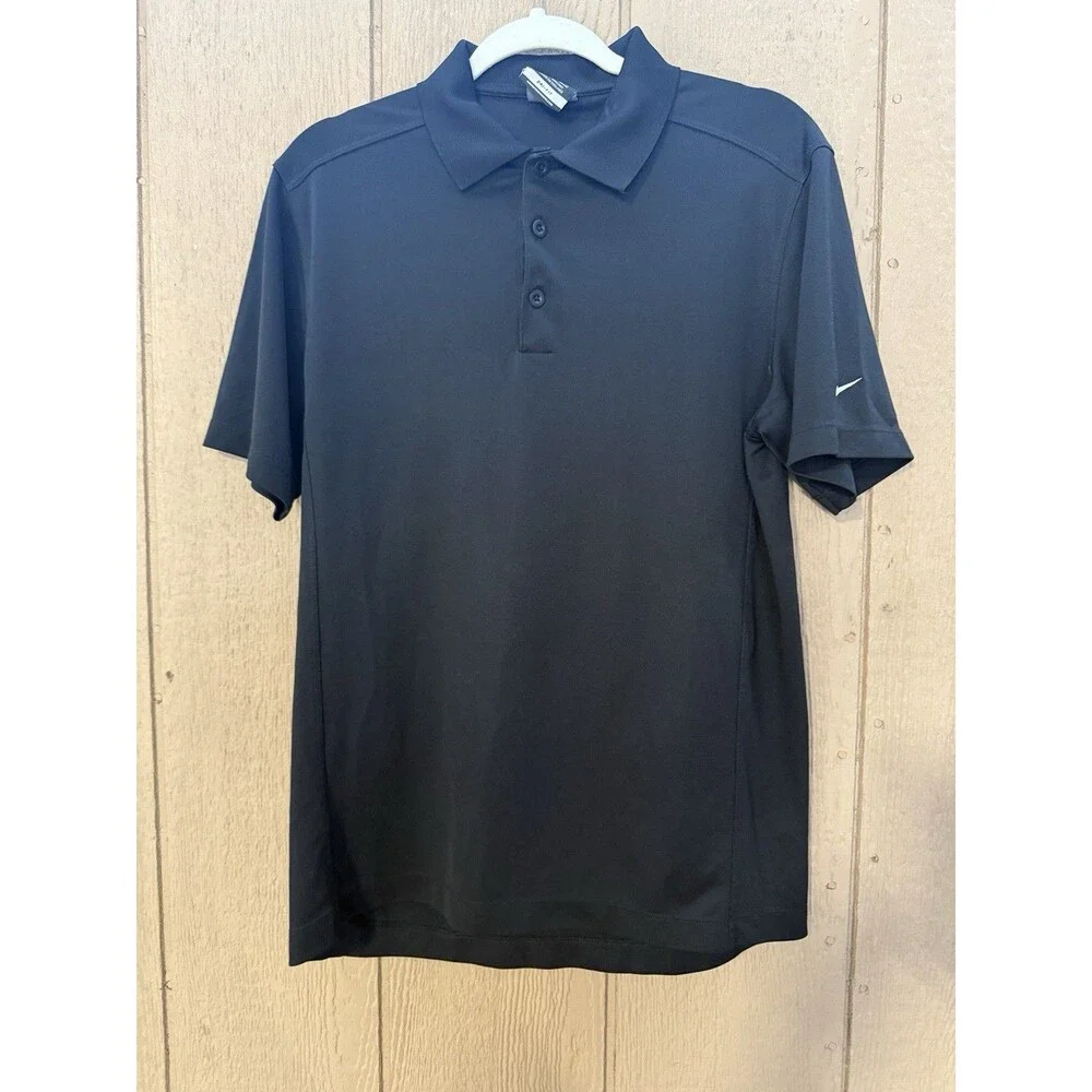 Nike Golf Dri-Fit Polo Shirt Men's Size Medium M Black Short Sleeve.